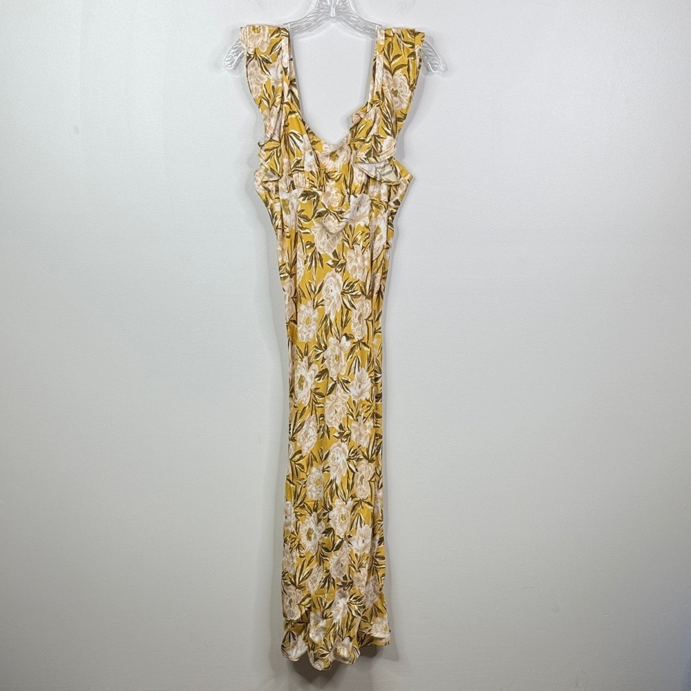 Madewell Angelina Maxi Dress Size 6 NWT Yellow Floral Ruffle Sleeveless
